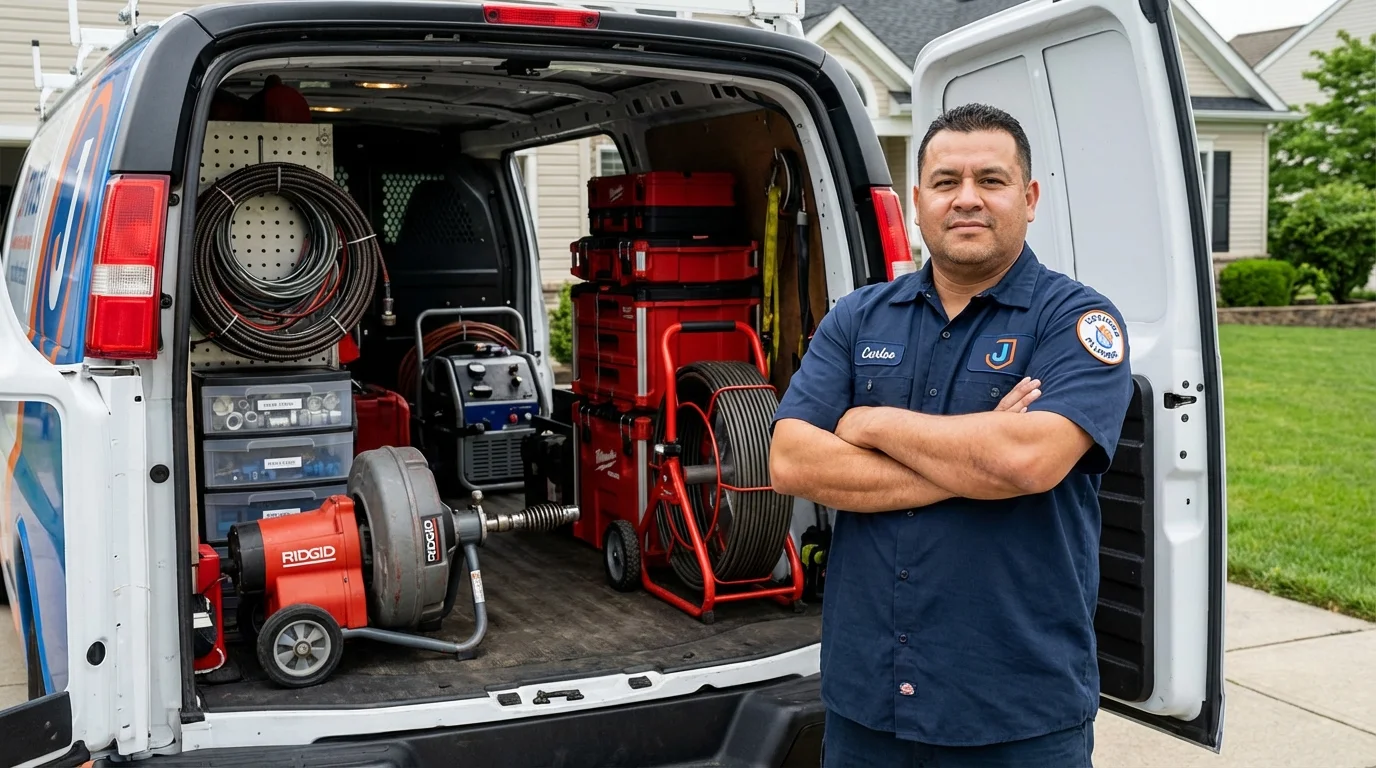 Professional drain cleaning equipment and Johns Plumbing LLC plumber in Little Rock Air Force Base